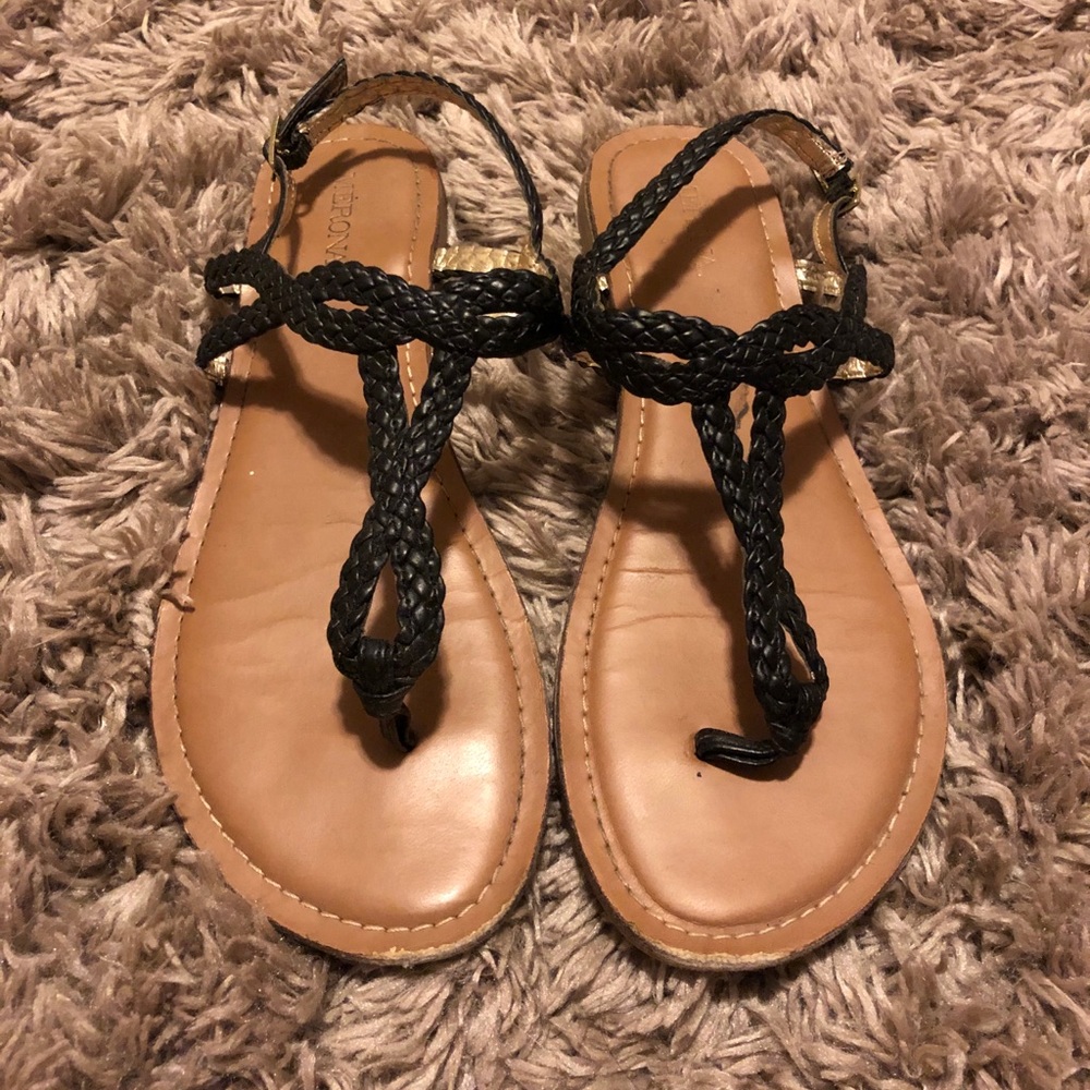 Braided Thong Strap Sandals